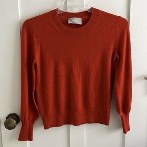 EUC Everlane Cashmere Lantern Sweater Pumpkin Orange sz Small